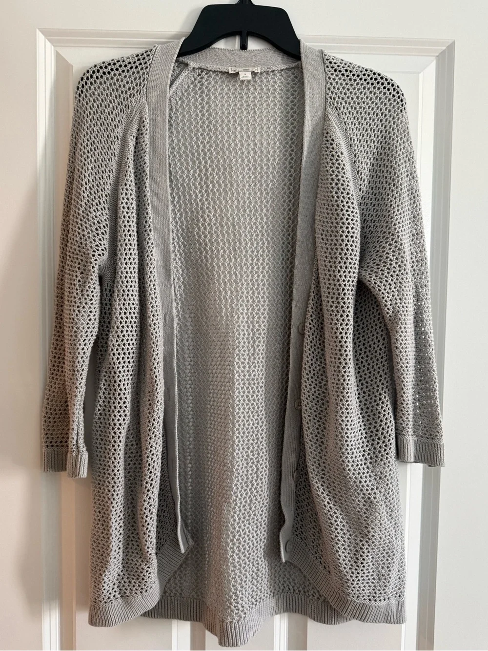 GAP Light Gray Open Weave Long Cardigan